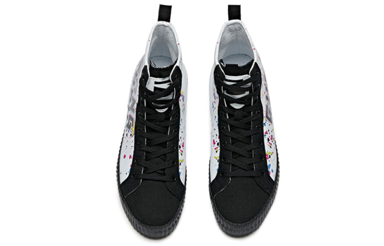 ANTA Guangzhou Graffiti High Top Canvas Shoes 'White Black' 11948620-4