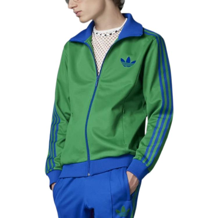 adidas FW22 Side Classic Logo Printing Jacket Asia Sizing 'Autumn Green' IB3426