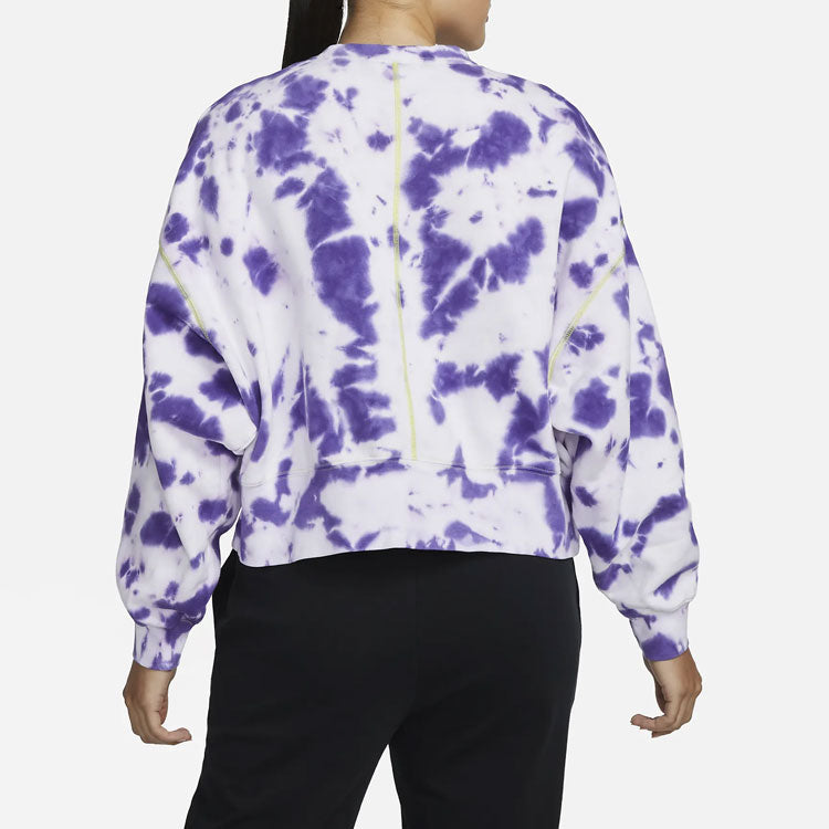 (WMNS) Nike Knit Tie Dye Round Neck Sports Hoodie Purple DM6358-579