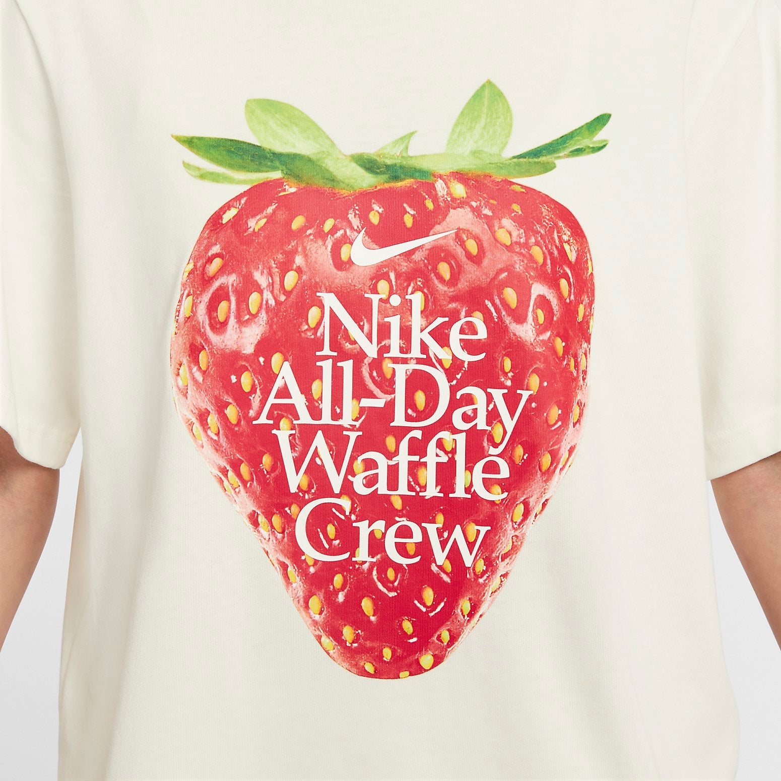 (WMNS) Nike Sportswear All Day Waffle Crew T-shirt 'Beige' HQ1197-133