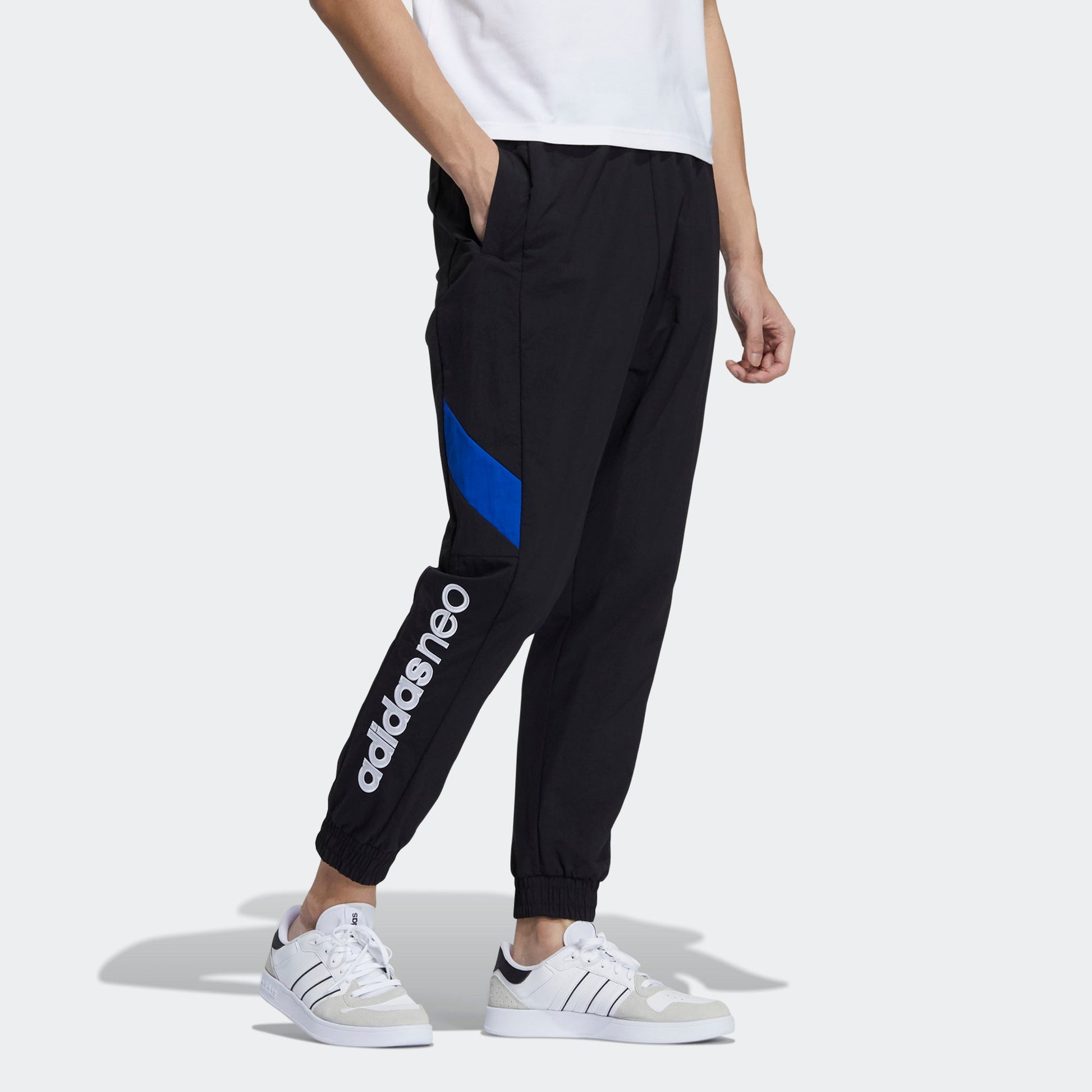 adidas neo M Cs Wvn Tp 2 Logo Woven Athletics Sports Pants Black GP5666