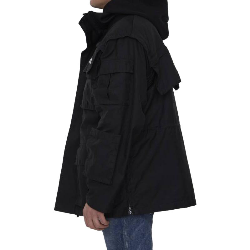Balenciaga Technical Fabric Oversized Parka With Jersey Insert 'Black' 746450TOO321000