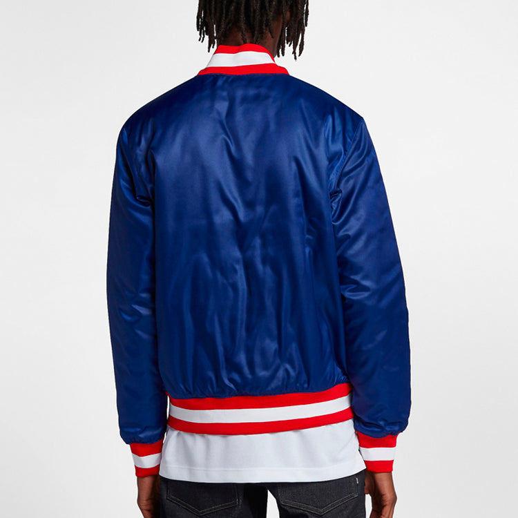 Nike SB x NBA Bomber Crossover Skateboard Casual Sports baseball uniform Jacket Blue AH3393-455