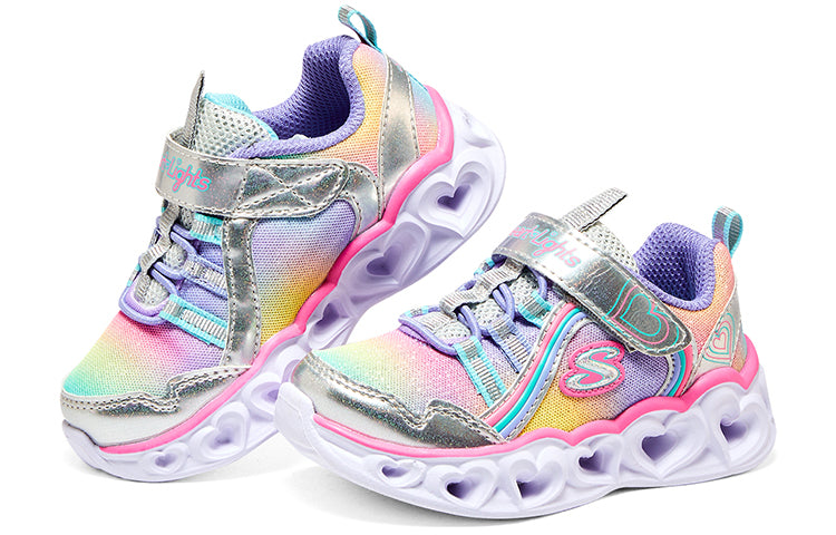 (PS) Skechers Heart Lights 'Silver Multi' 302308N-SMLT
