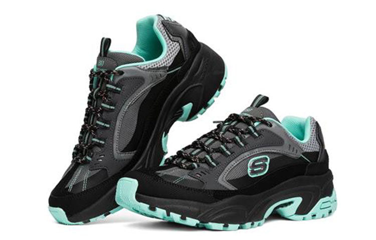 (WMNS) Skechers Stamina Running Shoes Black/Green 149017-BKMN