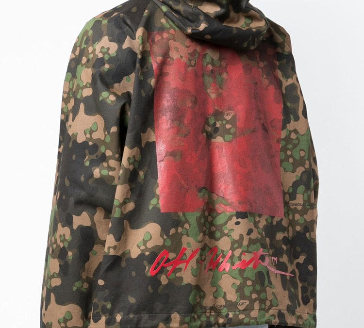 Off-White MONALISA Printing Zipper Hooded pullover Men Camo OMEA175S19D070059920