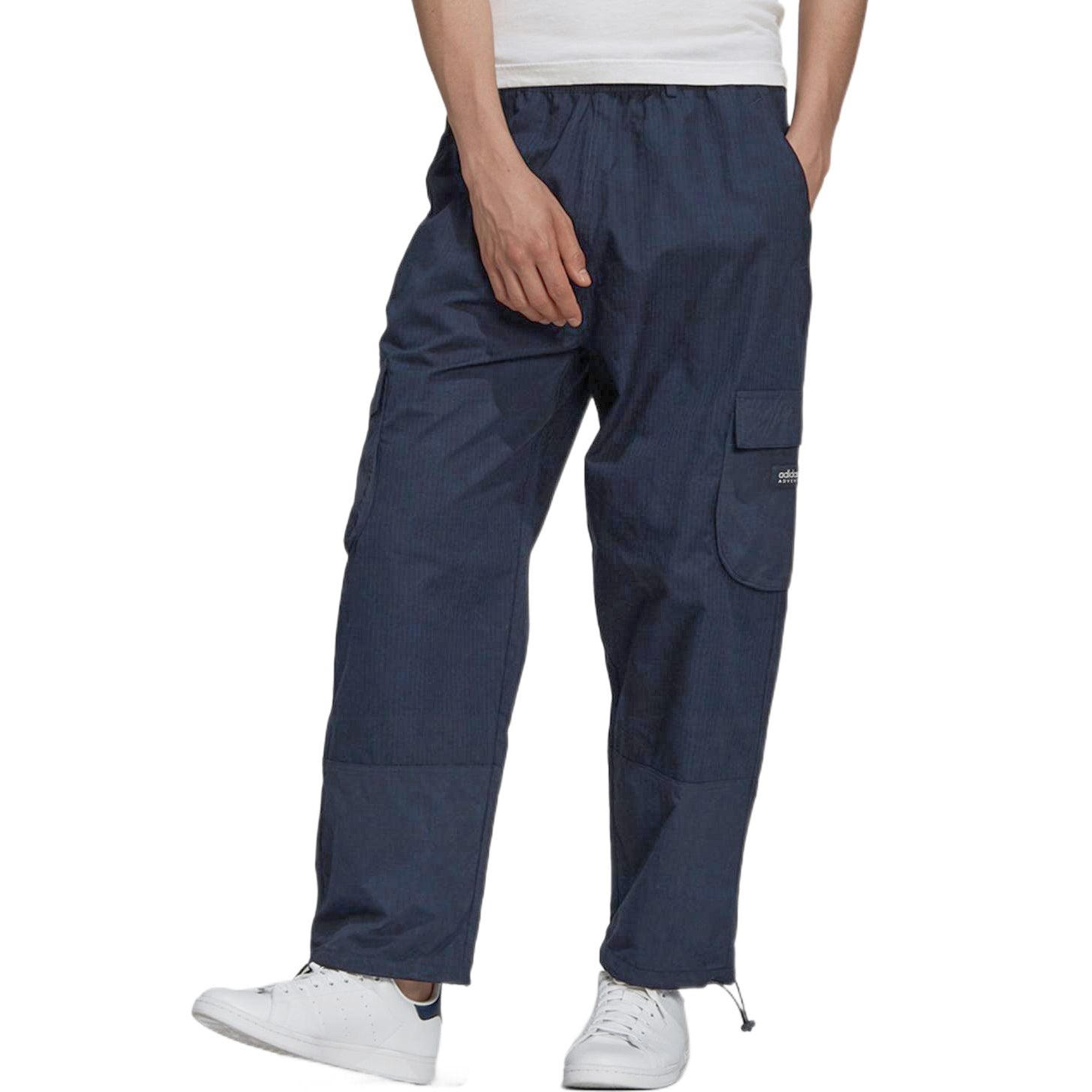 Men's adidas originals Solid Color Big Pocket Straight Sports Pants/Trousers/Joggers Navy Blue H09105