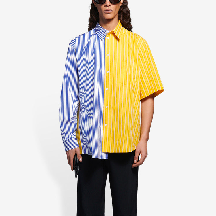 Men's Balenciaga SS21 Stripe Loose Sleeve Shirt 658850TIM369086