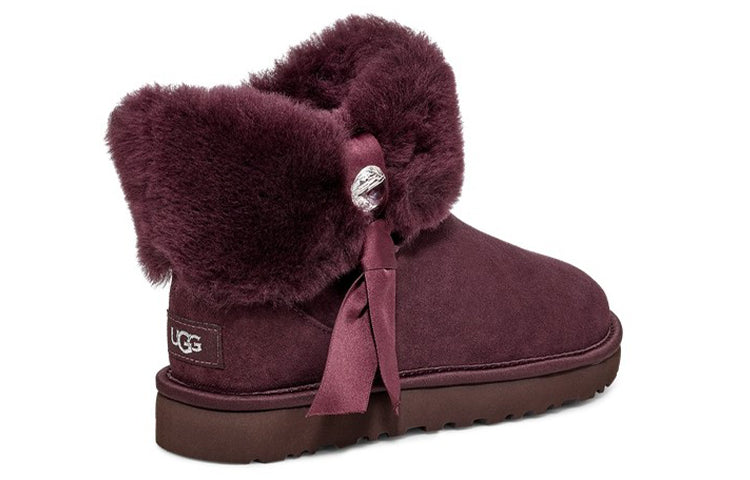 (WMNS) UGG Cinched Fur Mini Snow Boots Purple/Red 1106909-LGE