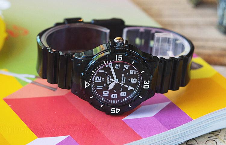 CASIO Waterproof Sports Black Analog LRW-200H-1B