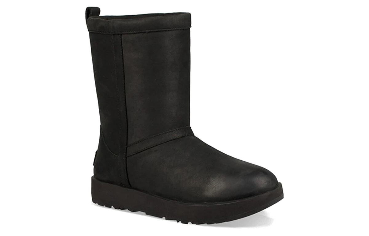 (WMNS) UGG Classic Short Leather 'Black' 1017509-BLK