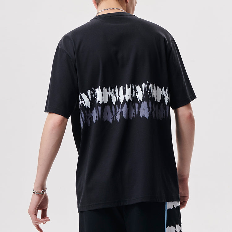 Men's FILA FUSION Casual Sports Breathable Printing Short Sleeve White Gray T11M131108A-BK