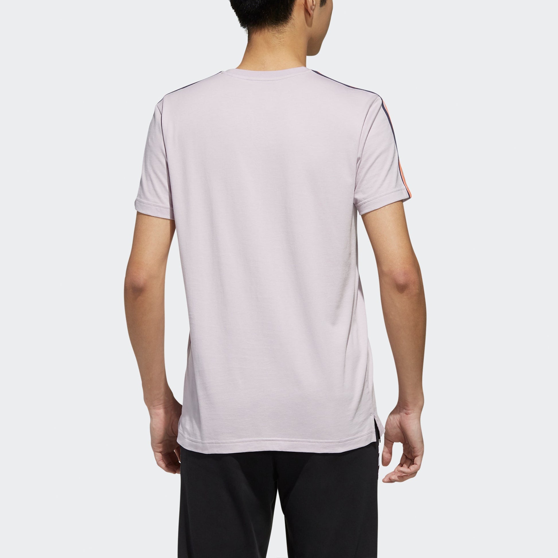 adidas neo M Cs Skt Tee 2 Contrasting Colors Stripe Skateboard Printing Short Sleeve Purple Pink FK9914