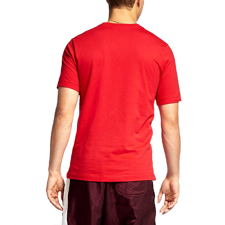 Nike Sportswear Club Embroidered Logo Sports Round Neck Short Sleeve Red AR4997-657