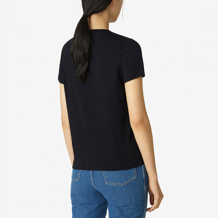 KENZO Tiger Head Printing Velvet Round Neck Short Sleeve Black FA62TS8464YJ-99