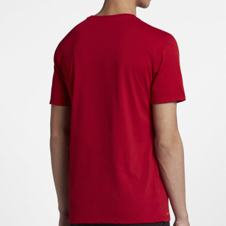 Air Jordan Iconic Quick Dry Training Sports Short Sleeve Red AR7416-688