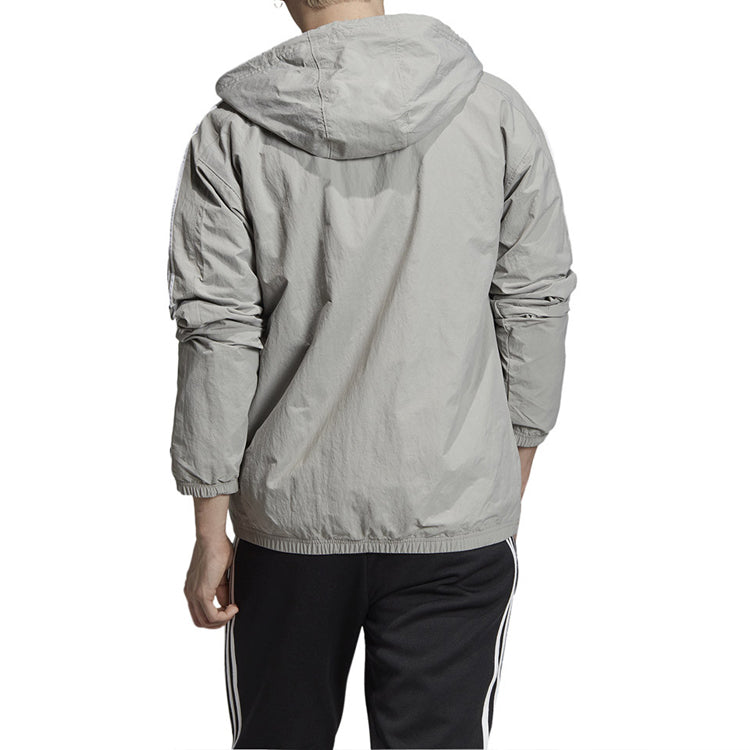 adidas originals Solid Color Sports Jacket Gray ED4689