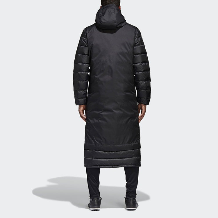 adidas Long Hooded Down Jacket 'Black' BQ6590