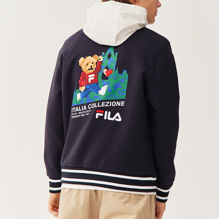 Yellow FILA Casual Sports Knit Jacket Blue F11M118553F-NV