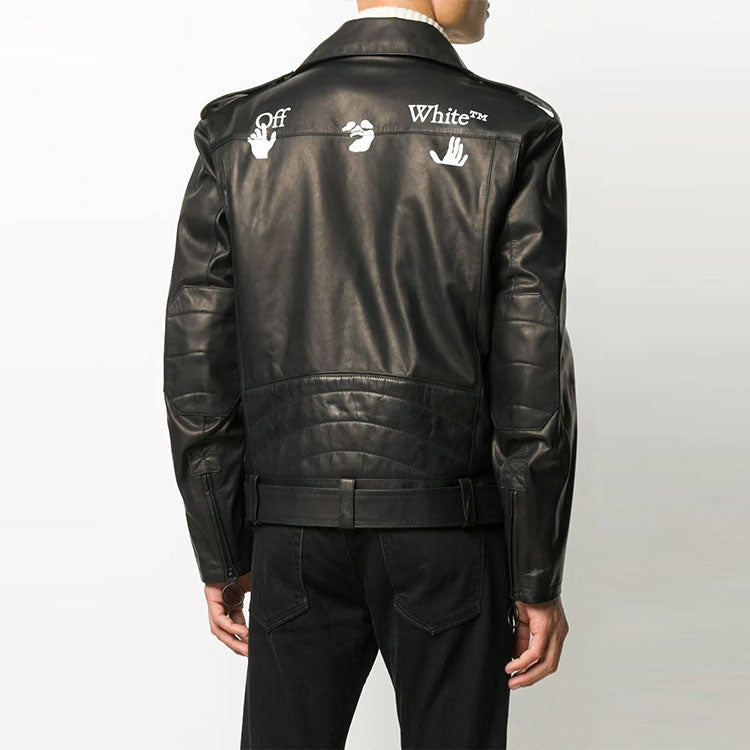 Men's Off-White Logo Pattern Jacket Black OMJG014F20LEA0011001
