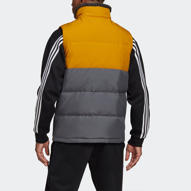 adidas Down Vest Outdoor protection against cold Stay Warm Stand Collar Sports Yellow Black Colorblock GE9996