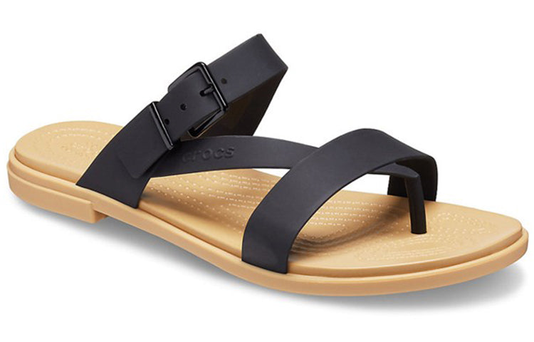 (WMNS) Crocs Minimalistic Cozy Sports Slippers Black Brown 206108-00W
