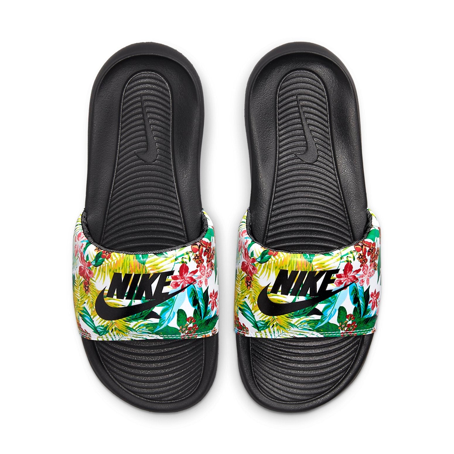 (WMNS) Nike Victori One Flowers Stylish Sports Slippers Black CN9676-004