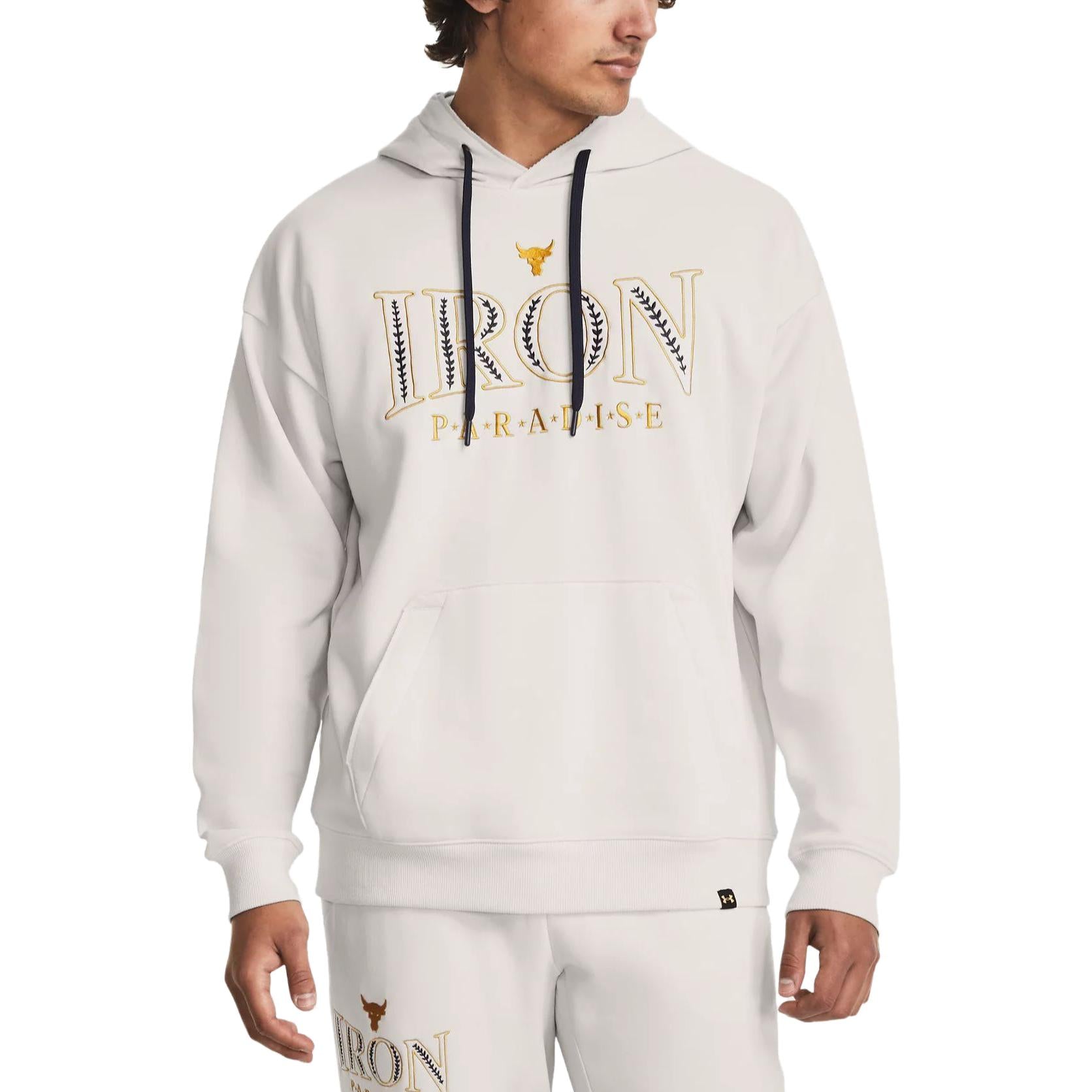 Under Armour Project Rock Iron Paradise Embroidered Hoodie 'White' 1380115-114