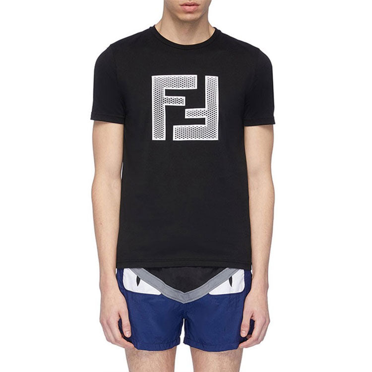 Men's FENDI Mesh F Short Sleeve Black FAF532-A78M-F0GME