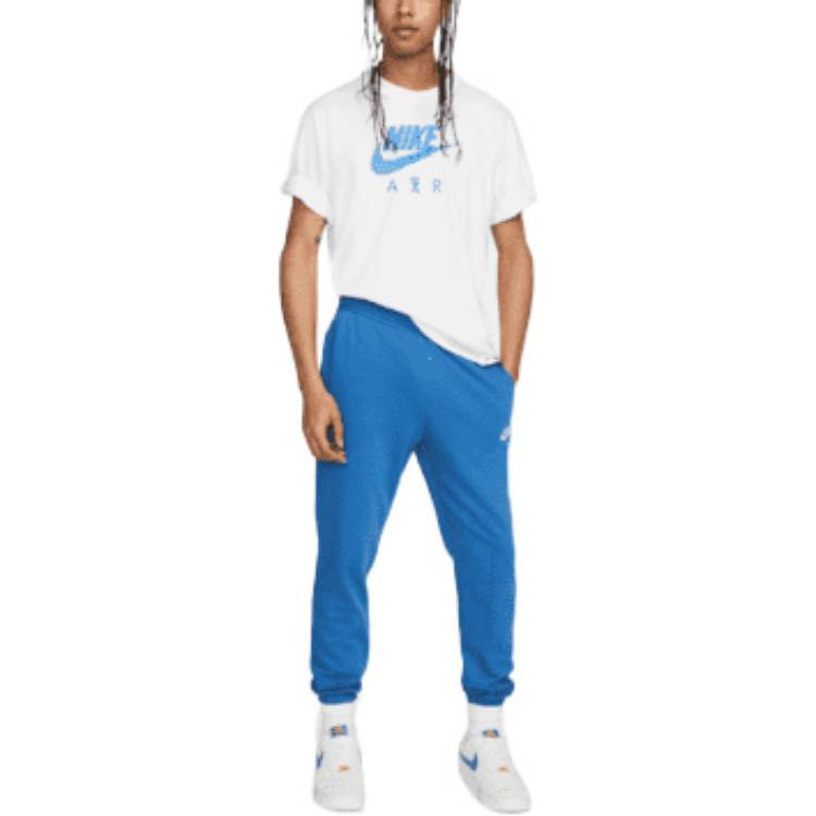 Men's Nike Alphabet Logo Printing Round Neck Cotton Casual Short Sleeve White T-Shirt DQ1017-100