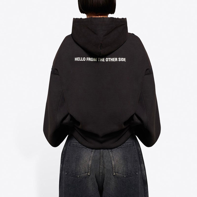 (WMNS) Balenciaga SS21 Classic Alien Hoodie Black 641529TJV959113