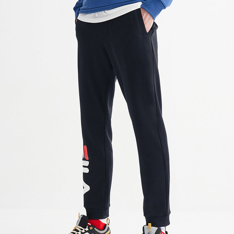 FILA Knit Casual Loose Sports Pants Black F61M038603A-BK