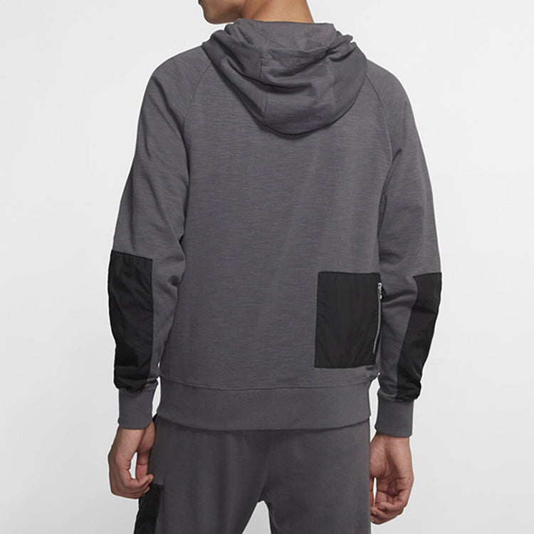 Nike Colorblock Sports Running hooded Drawstring Jacket Gray CI9585-021