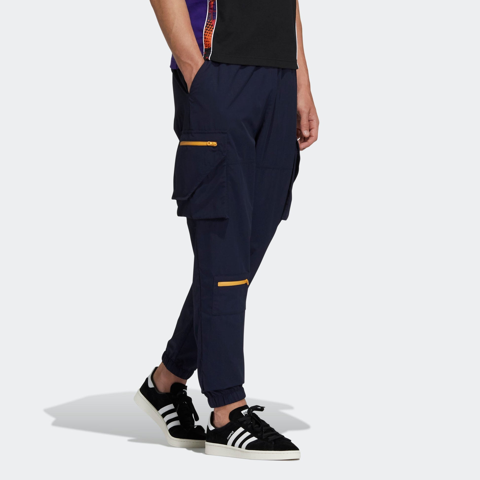 Men's adidas originals Adv Pants 1 Contrasting Colors Zipper Bundle Feet Sports Pants/Trousers/Joggers Legendary Ink Blue H46706