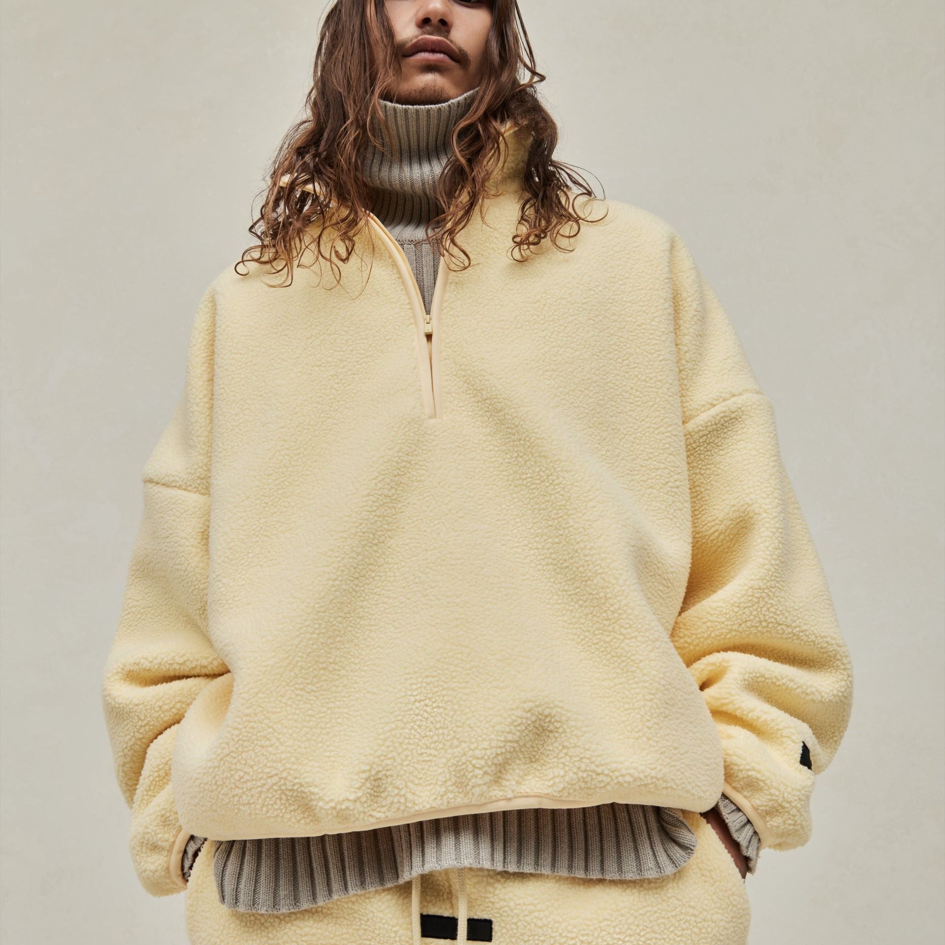 Fear of God Essentials SS24 Nylon Half Zip Mockneck 'Garden Yellow' 202SP244271F
