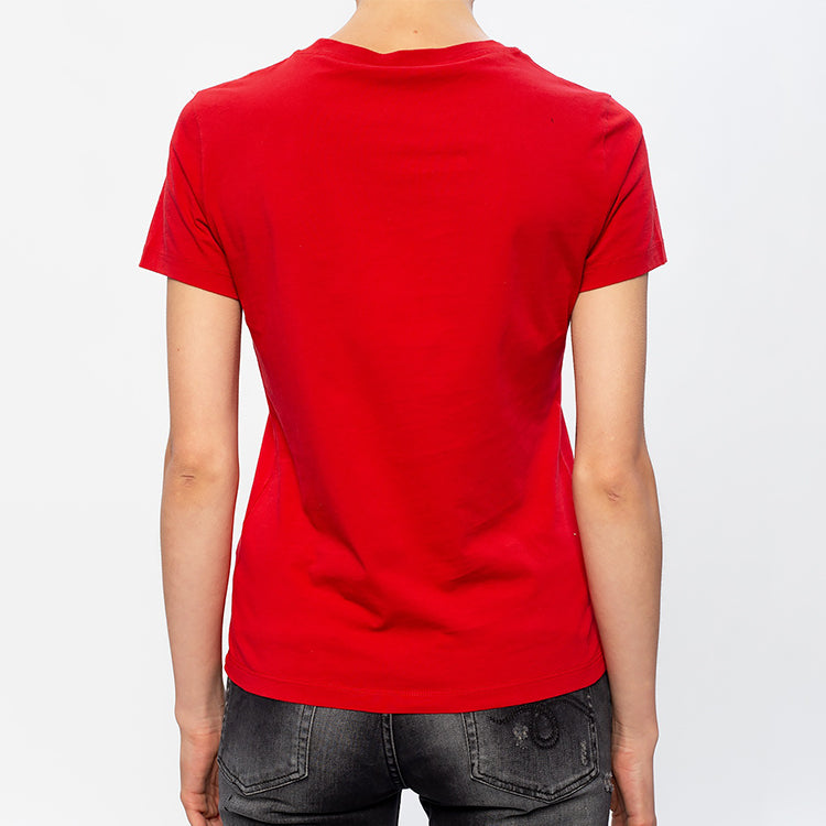 KENZO Tiger Head Printing Pattern Round Neck Short Sleeve Red FA62TS8464YB-22