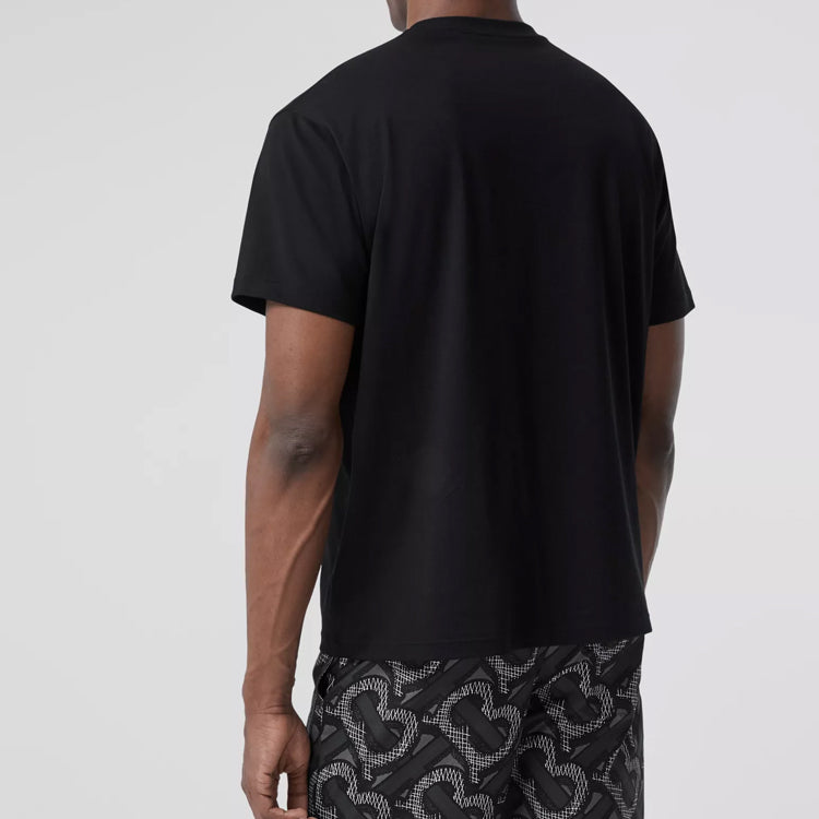 Burberry Monogram Motif Cotton Loose Short Sleeve Unisex Black 80332631