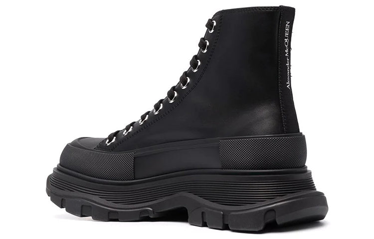 (WMNS) Alexander McQueen Tread Slick High-Top Boots 'Black' 679529WIABD1000