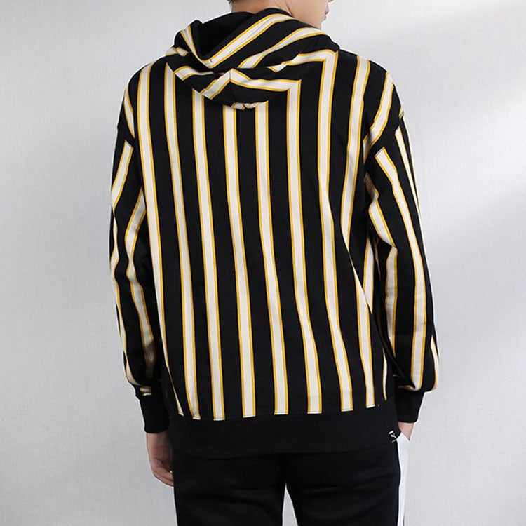 PUMA Striped Hoodie 'Black Yellow White' 596004-01