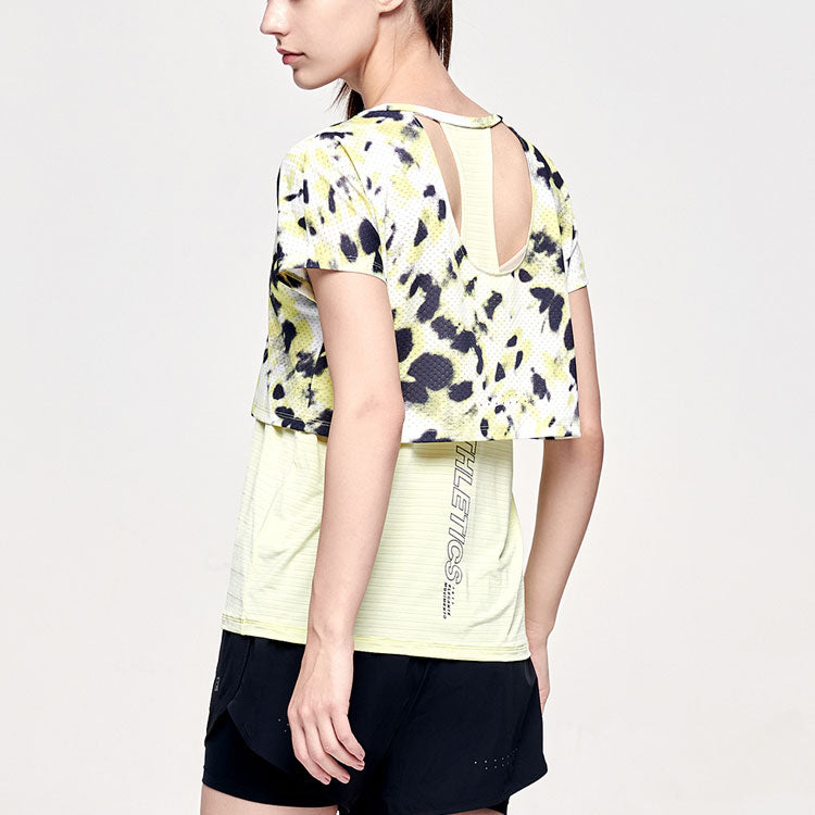 (WMNS) FILA Athletics Casual Sports Breathable Short Sleeve Green A11W122102F-YE