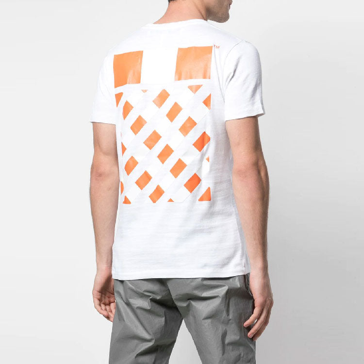 Off-White x MCA Crossover Mona Lisa Printing Round Neck Pullover Short Sleeve Slim Fit Version White OMAA002G190010170188