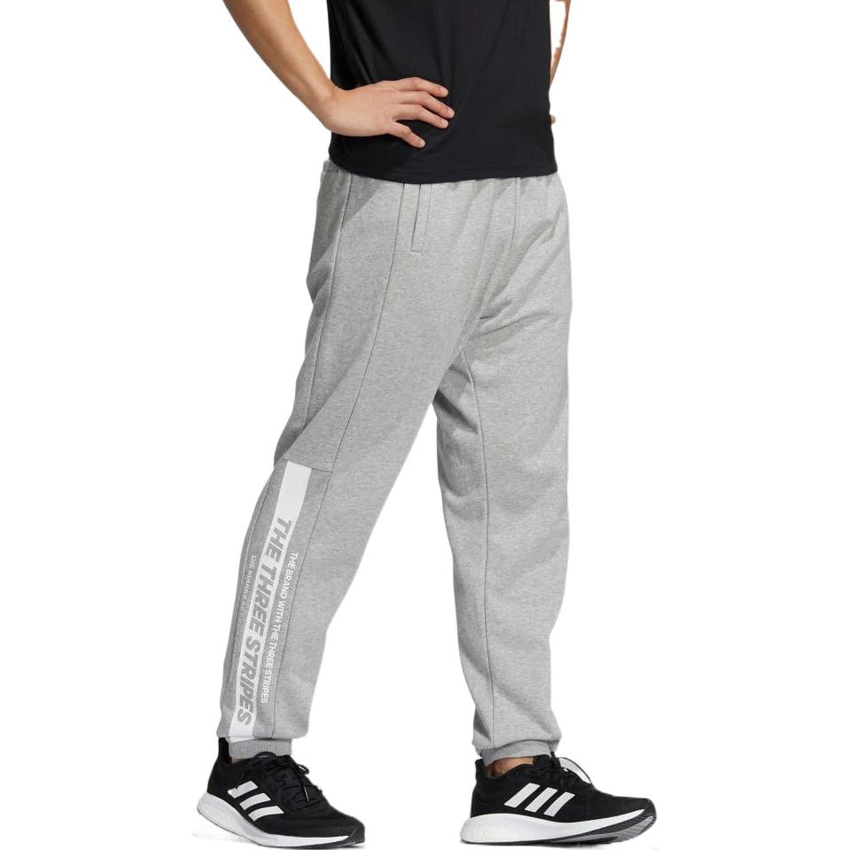 Men's adidas Solid Color Drawstring Casual Breathable Sports Pants/Trousers/Joggers Gray HD0075
