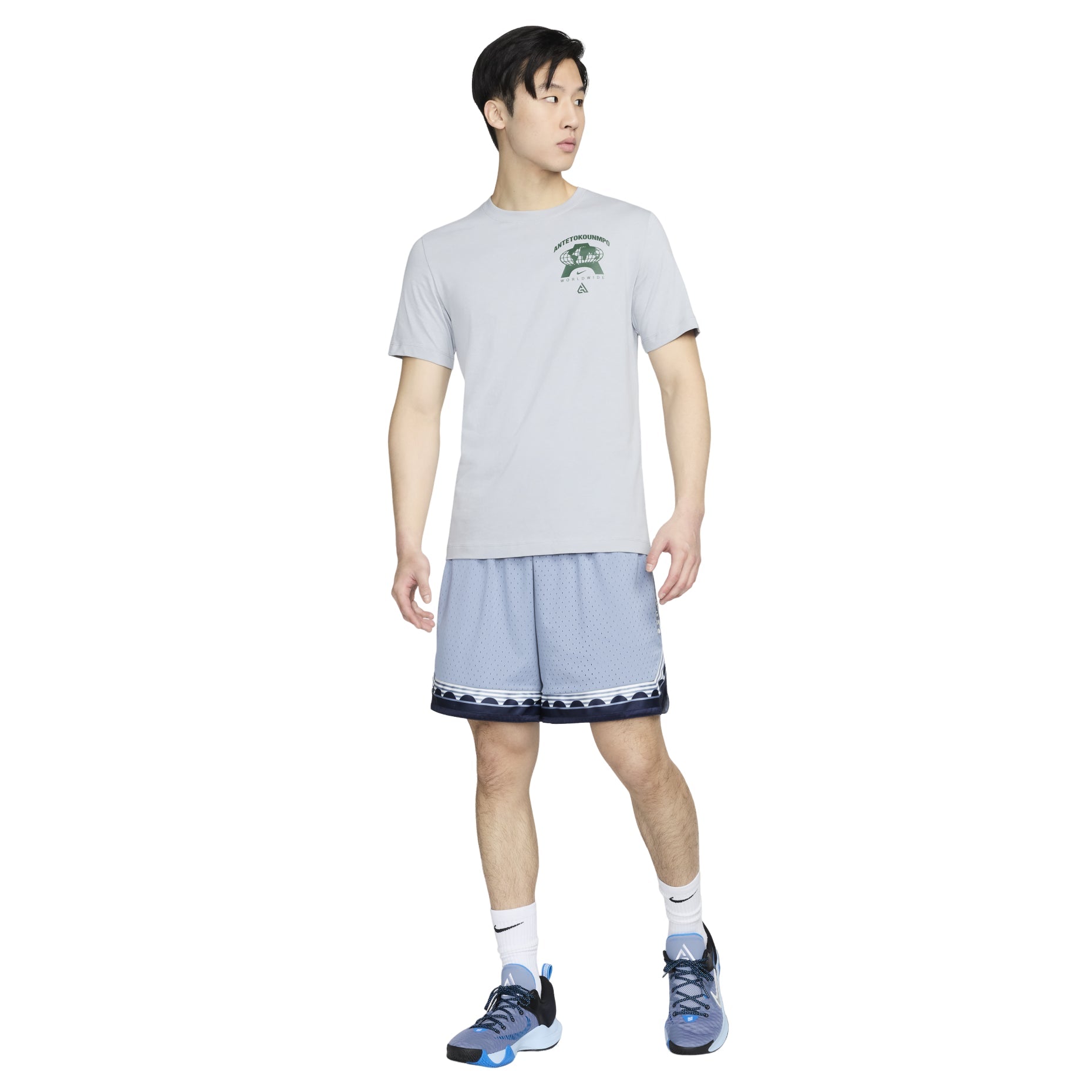 Nike Giannis Graphic T-shirt Asia Sizing 'Grey' FV8409-012