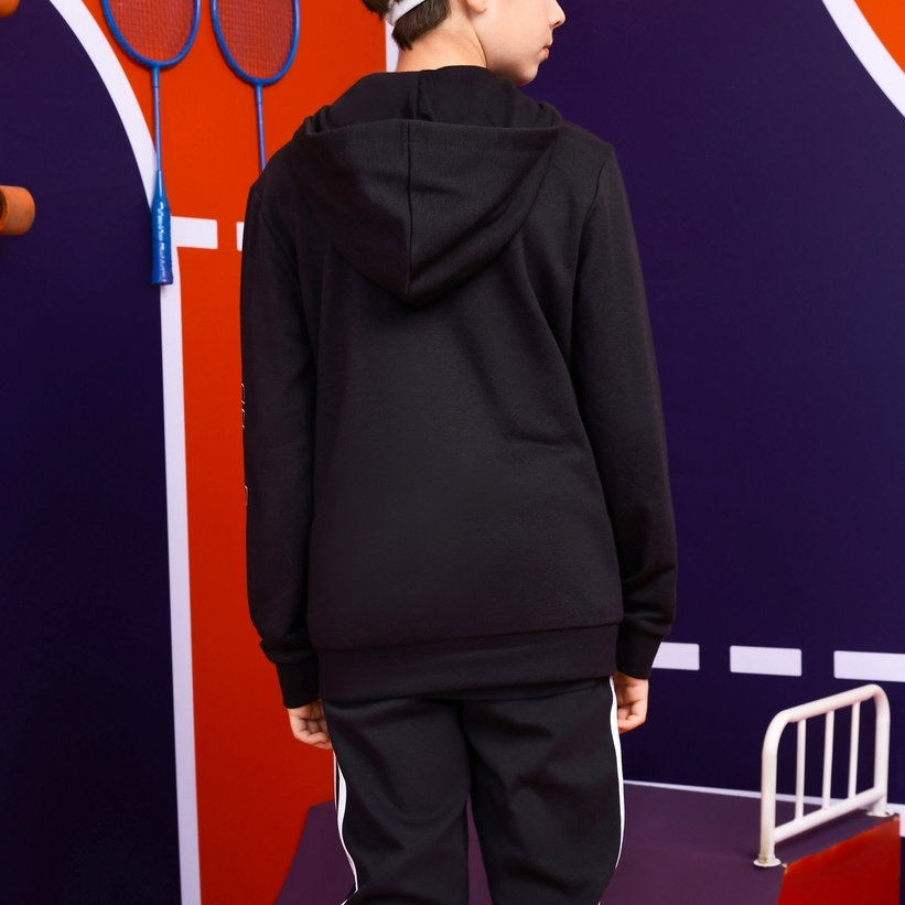 (GS) adidas Essentials Hoodie Asia Sizing 'Black White' GN4041