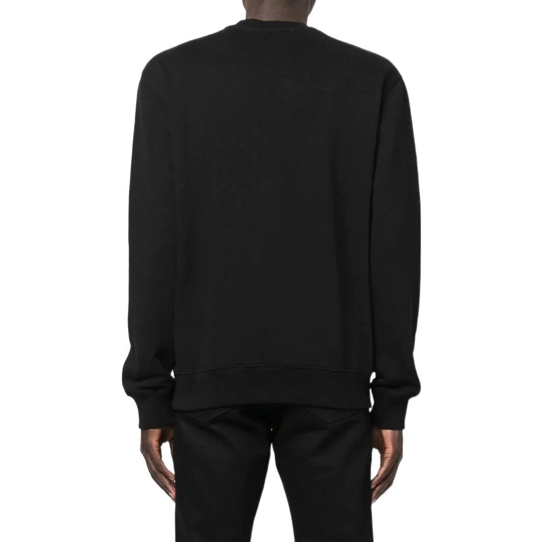 Men's Off-White Logo Printing Round Neck Sports Loose Fit Black OMBA057C99FLE0081001