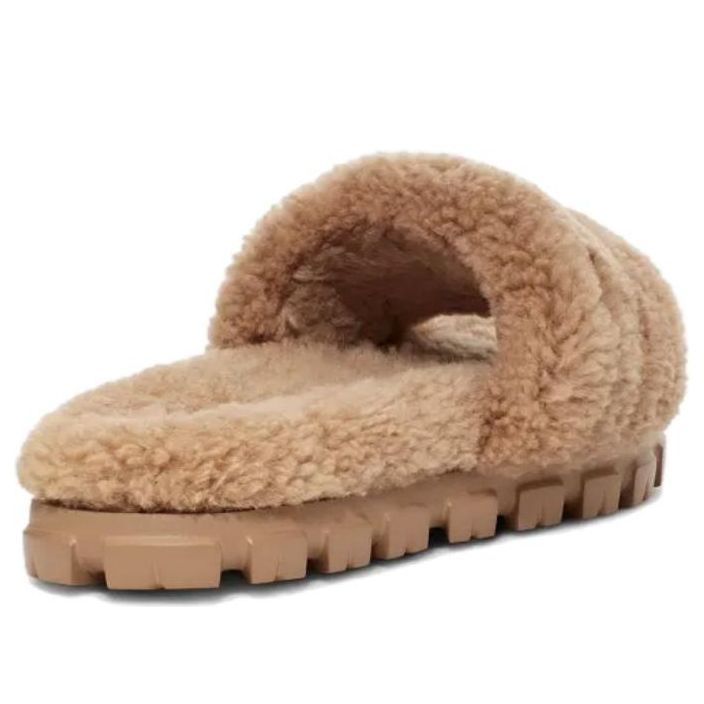 (WMNS) UGG Cozetta Curly Slide 'Chestnut' 1130838-CHE