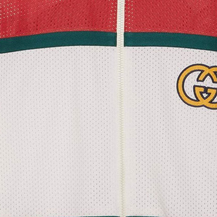 Gucci Mesh Fabric Zip Jacket 'Off White Red' 737369-XJFFK-9212