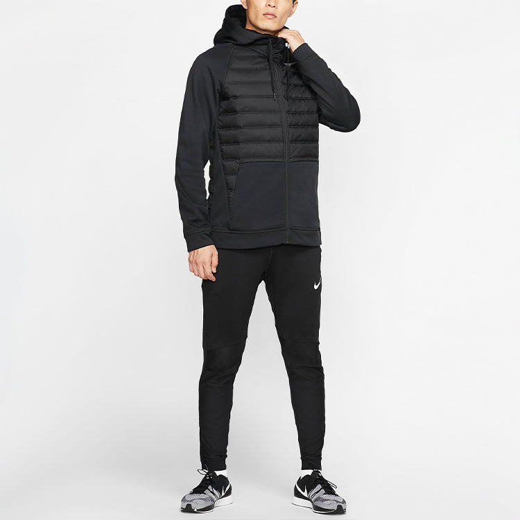 Nike Stay Warm Solid Color Sports Training Hooded Padded Jacket Black BV6299-010