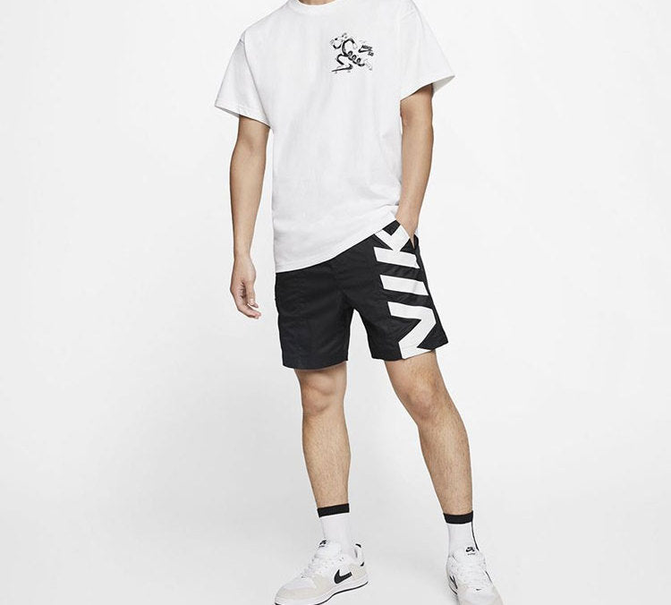 Nike SB Skateboard Funny Pattern Skateboard Short Sleeve White CW5407-100