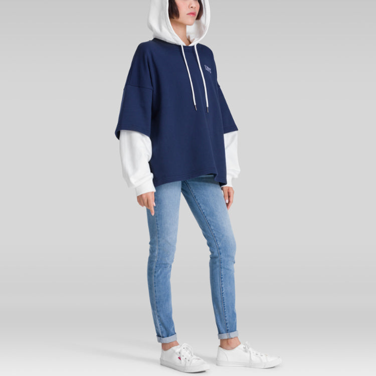 (WMNS) Levi's Splicing Casual Hoodie 'Blue' 15771-0001